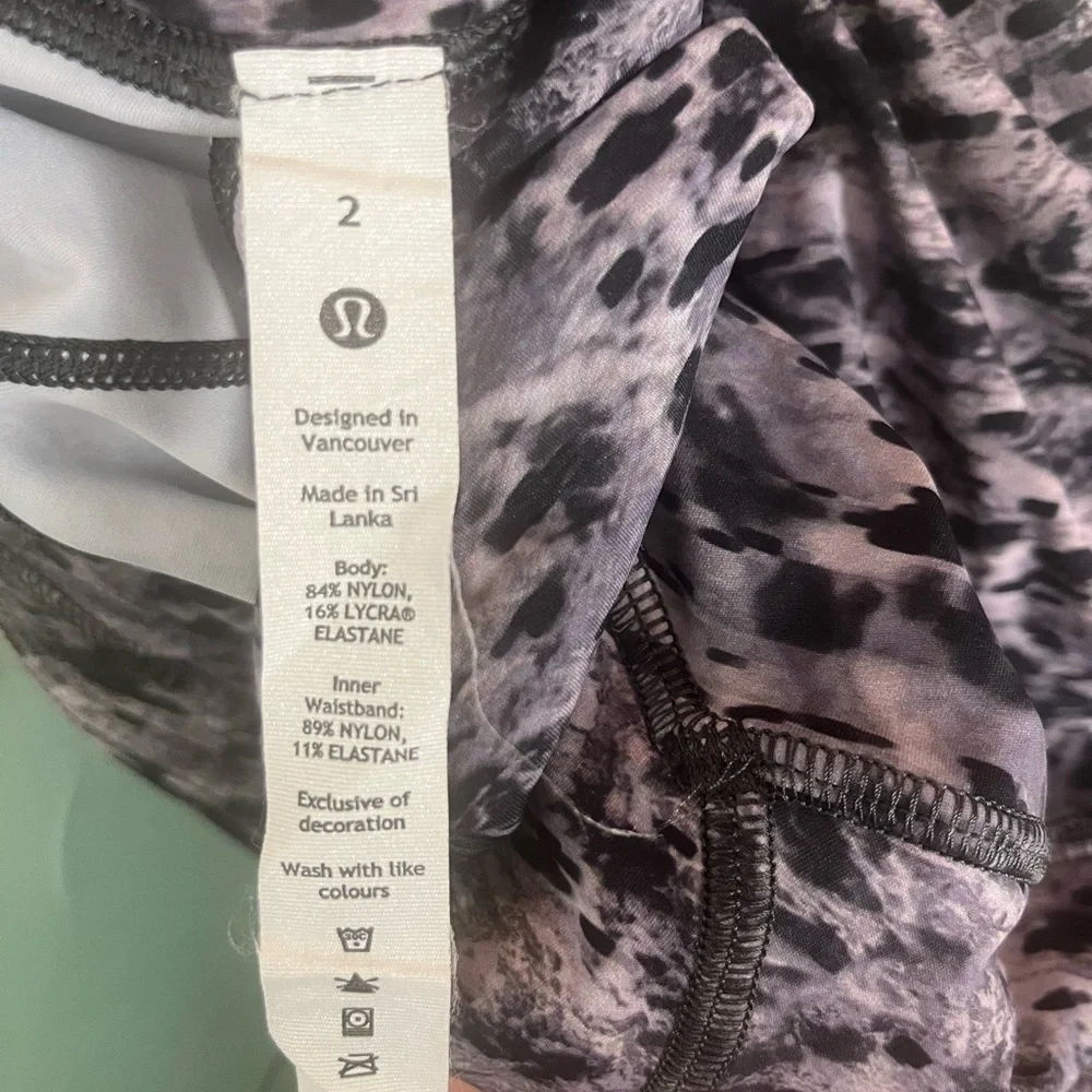 Lululemon Base Pace High-Rise Running Tight Estuary Grey Multi size 2